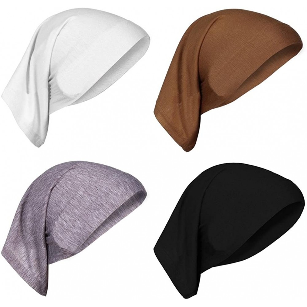 Skullies & Beanies 4 Pcs Chemo Beanie Headscarf Headwear Chemo Hat Beanie Scarf Head Wrap Sleep Turban for Cancer/Hair Loss -...