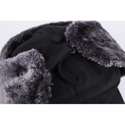 Balaclavas Faux Fur Cap Hat Visor Windproof Ski Balaclava Cover Men Women - Black - CH18A62CE8L $29.75