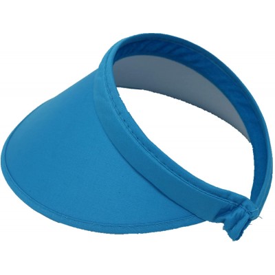 Sun Hats Women's Summer Sun UV Protection Visor Wide Brim Clip on Beach Pool Golf Cap Hat - Blue - CF18RGO6X8C $13.77