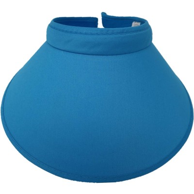 Sun Hats Women's Summer Sun UV Protection Visor Wide Brim Clip on Beach Pool Golf Cap Hat - Blue - CF18RGO6X8C $13.77