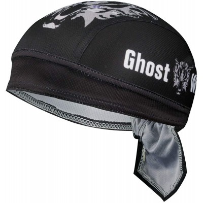 Headbands Sweat Wicking Beanie Skull Cap Adjustable Cycling Hat Wrap Dew Rag Women Men - Wolf - C418E5HR27L $10.58