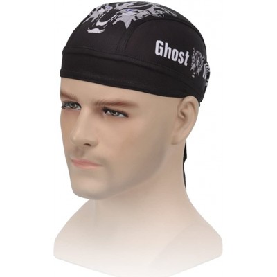 Headbands Sweat Wicking Beanie Skull Cap Adjustable Cycling Hat Wrap Dew Rag Women Men - Wolf - C418E5HR27L $10.58