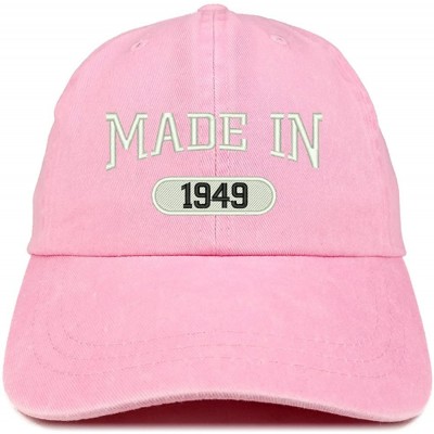 Baseball Caps Made in 1949 Embroidered 71st Birthday Washed Baseball Cap - Pink - C618C7HK06R $15.56