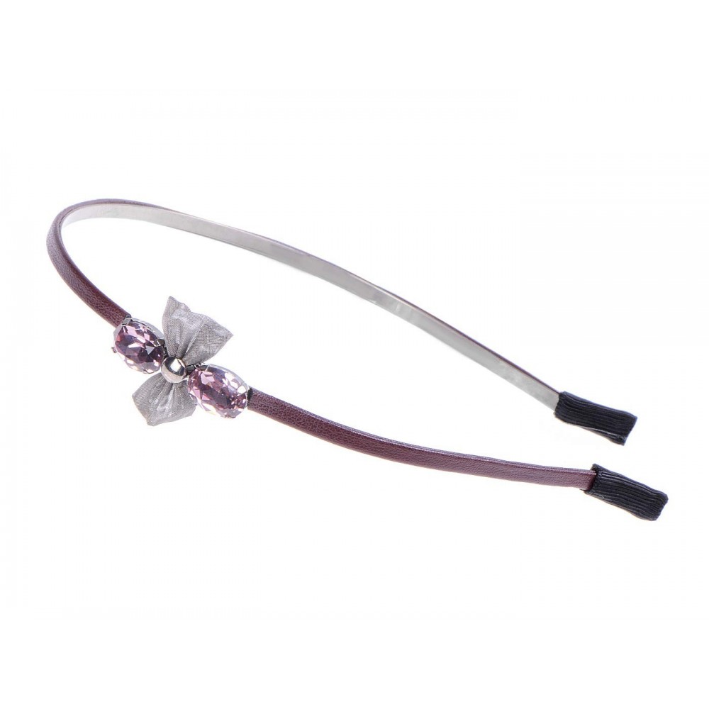 Headbands Cute Ribbon with Rhinestones Hairband Hair Hoop for Girls Women(Wine red） - Wine red - CD18LMR5E9G $14.47