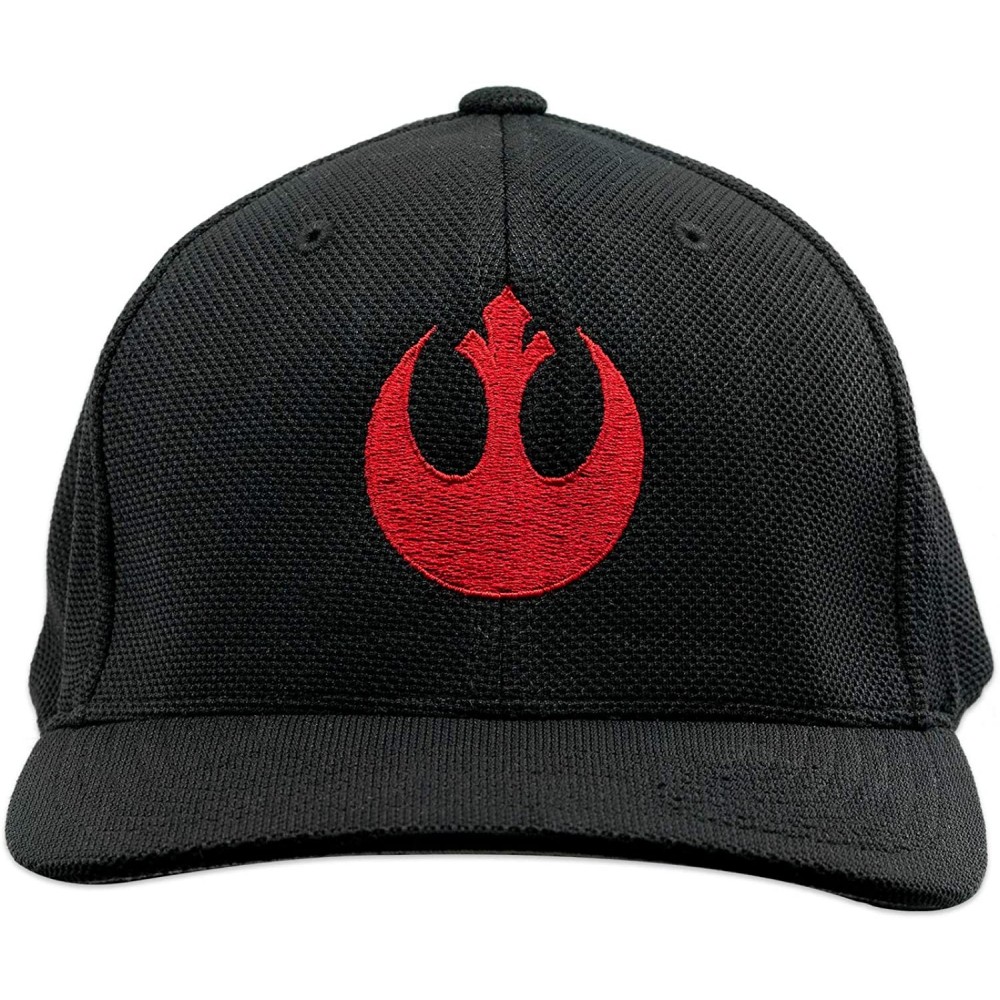 Baseball Caps SW Rebel Alliance Flexfit Adult Cool & Dry Piqué Mesh Cap Hat - Black - CZ18OY2XQSE $25.62