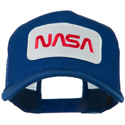 Baseball Caps NASA Logo Embroidered Patched Mesh Back Cap - Royal - CC11KNJDGRT $23.15