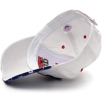 Baseball Caps Donald Trump 2020 Hat Keep America Great 3D Embroidery KAG MAGA Baseball Cap USA Flag - White B - C318WA8D3C3 $...