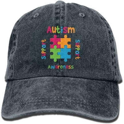Baseball Caps Autism Awareness Support Love Adult Sport Adjustable Baseball Cap Cowboy Hat - Navy - CK187DNRW6Z $9.35