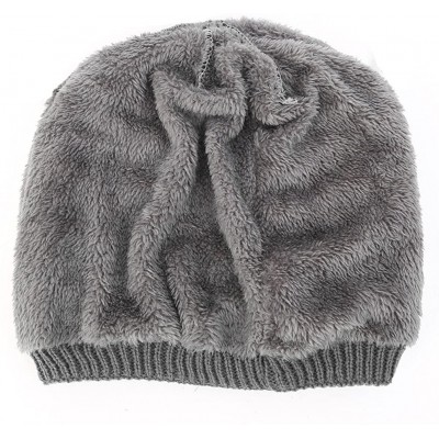 Skullies & Beanies Men's Knit Thicken and Fleece Lining Beanie Hat Winter Slouchy Warm Cap - Coffee Xl - CW18NS5L5ZR $8.46