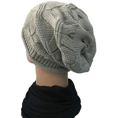 Skullies & Beanies Winter Hats for Women-Warm Chunky Soft Cable Knit Womens Beanie Hats (B-red/gray/black-3pcs) - C4193Q4EN9W...