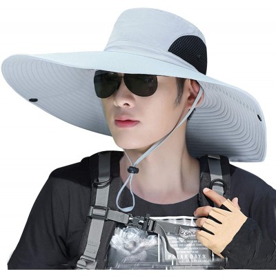 Sun Hats Men Fishing Hiking Hat- Unisex Lawn Gardening Wide Brim Bucket Hats- Cowboy Sun Protection Cap Foldable UPF 50+ - CE...