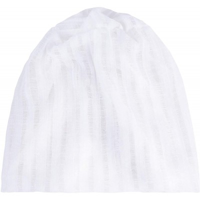 Skullies & Beanies Women's Chemo Hat Beanie Scarf Liner for Turban Hat Headwear for Cancer - 3 Pack White & Gray & Black - C8...