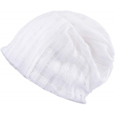 Skullies & Beanies Women's Chemo Hat Beanie Scarf Liner for Turban Hat Headwear for Cancer - 3 Pack White & Gray & Black - C8...
