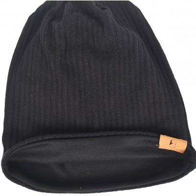 Skullies & Beanies Men's Oversize Slouch Beanie Slouchy Skullcap Large Baggy Hat - Vertical-black - C2188DIUCUC $14.37