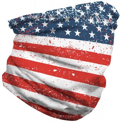 Balaclavas Seamless Bandanas Balaclava Face Mask Neck Gaiter Tie Dye Print for Men Women - Usa Flag - CB197W9ZKKZ $11.44