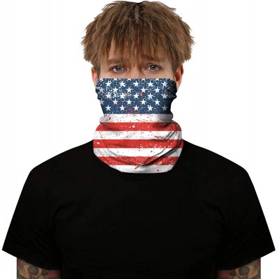 Balaclavas Seamless Bandanas Balaclava Face Mask Neck Gaiter Tie Dye Print for Men Women - Usa Flag - CB197W9ZKKZ $11.44