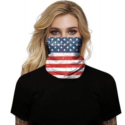 Balaclavas Seamless Bandanas Balaclava Face Mask Neck Gaiter Tie Dye Print for Men Women - Usa Flag - CB197W9ZKKZ $11.44