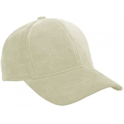 Baseball Caps Genuine Suede Leather Unisex Baseball Caps Made in USA - Bone - CA120F9GO43 $21.16
