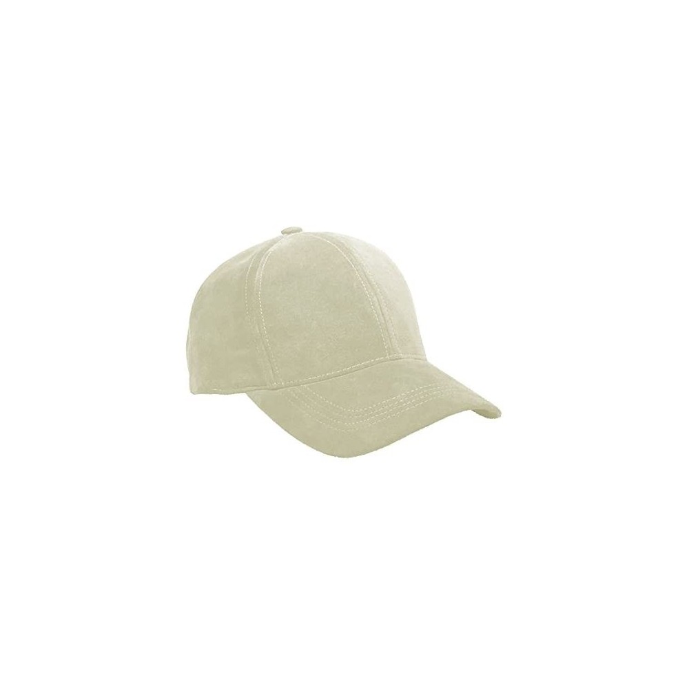 Baseball Caps Genuine Suede Leather Unisex Baseball Caps Made in USA - Bone - CA120F9GO43 $21.16