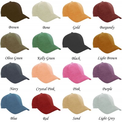 Baseball Caps Genuine Suede Leather Unisex Baseball Caps Made in USA - Bone - CA120F9GO43 $21.16