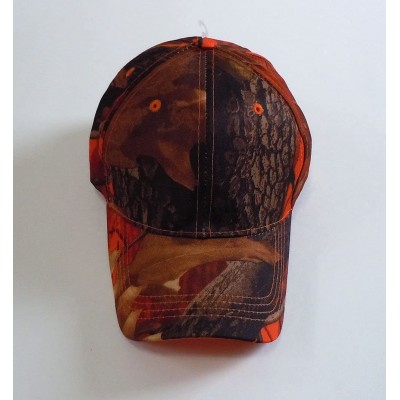 Baseball Caps Camouflage Hat with Hardwood Pattern- to Choose from - Orange Camo - CX12D8MCC2H $9.61