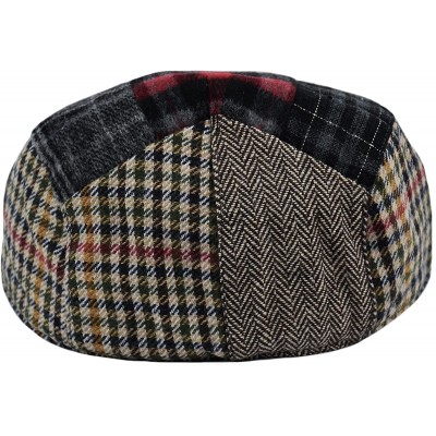 Newsboy Caps Classic Men's Flat Hat Wool Newsboy Herringbone Tweed Driving Cap - Iv1580-multi Patch - CQ189YIIRW0 $14.27