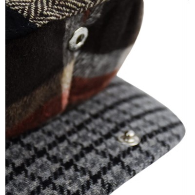 Newsboy Caps Classic Men's Flat Hat Wool Newsboy Herringbone Tweed Driving Cap - Iv1580-multi Patch - CQ189YIIRW0 $14.27