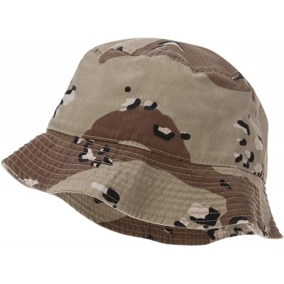 Bucket Hats 100% Cotton Bucket Hat for Men- Women- Kids - Summer Cap Fishing Hat - Desert Camo - CE18H2YLAXE $14.87