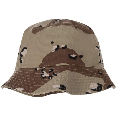 Bucket Hats 100% Cotton Bucket Hat for Men- Women- Kids - Summer Cap Fishing Hat - Desert Camo - CE18H2YLAXE $14.87