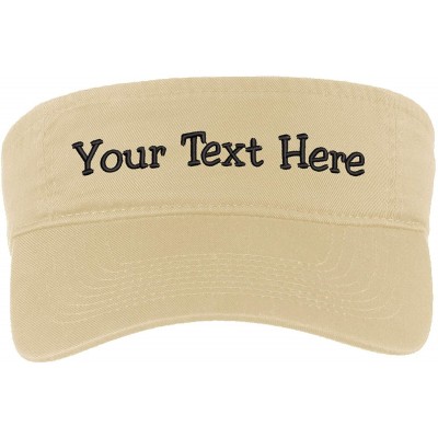 Visors Custom Visor Hat Embroider Your Own Text Customized Adjustable Fit Men Women Visor Cap - Beach - CE18T573OEI $42.94