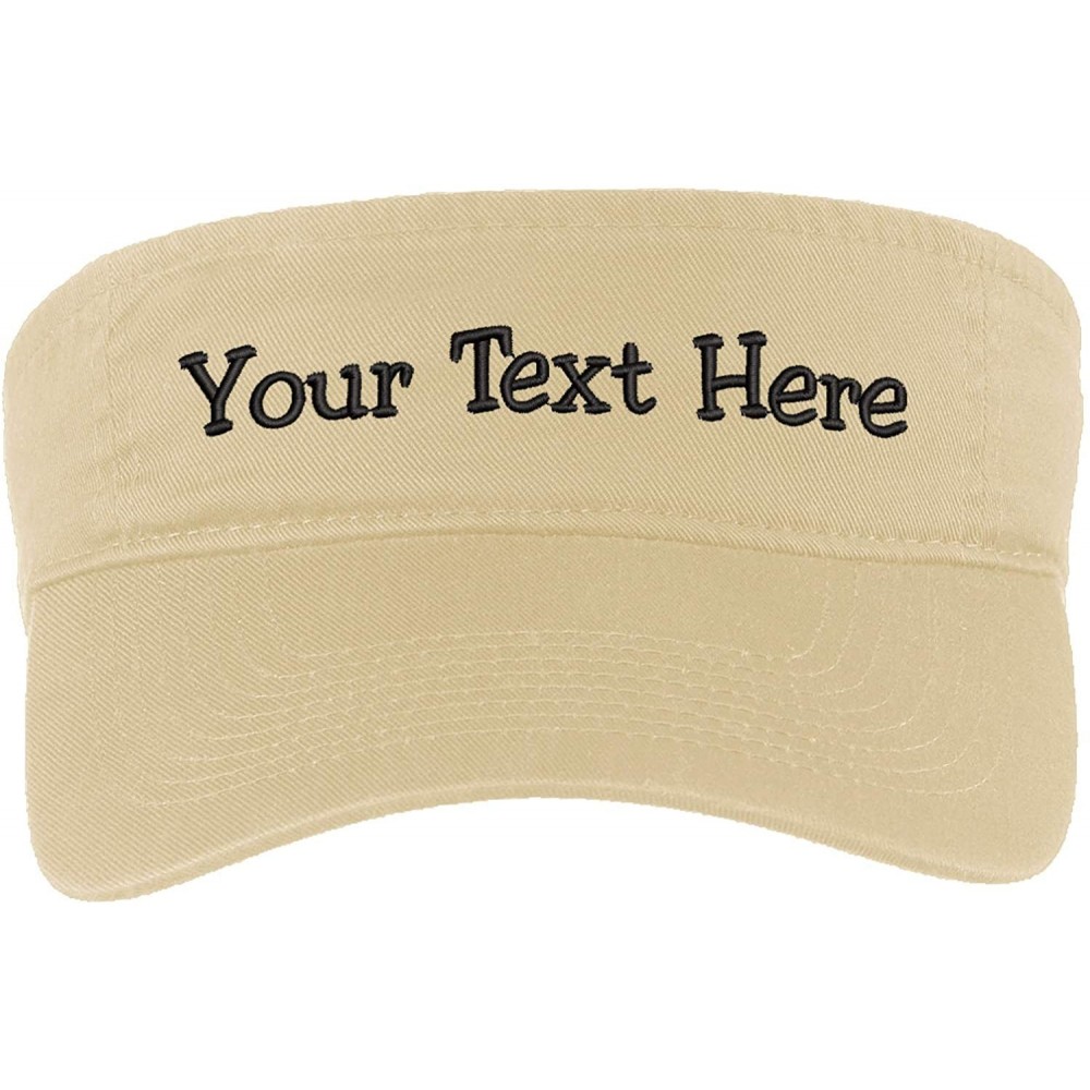 Visors Custom Visor Hat Embroider Your Own Text Customized Adjustable Fit Men Women Visor Cap - Beach - CE18T573OEI $17.28