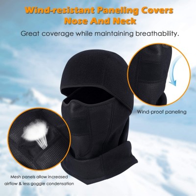 Balaclavas Balaclava Ski Face Mask Face Cover for Cold Windproof Skiing Motorcycle Cycling - B-black+black - CO18KZZIWO7 $18.01