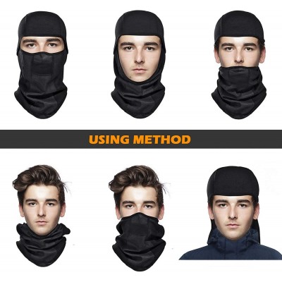 Balaclavas Balaclava Ski Face Mask Face Cover for Cold Windproof Skiing Motorcycle Cycling - B-black+black - CO18KZZIWO7 $18.01