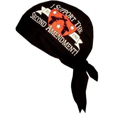 Skullies & Beanies Skull Cap Biker Caps Headwraps Doo Rags - Second Amendment on Black - CP12ELHN0ID $12.92