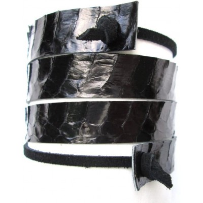 Cowboy Hats Western Hatband Hat Band Black Snake Skin W Ties New! - CM117UP2NUZ $16.08