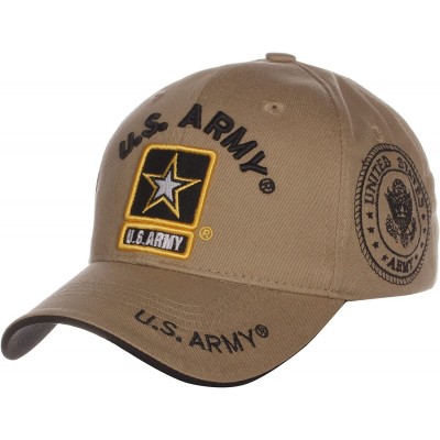 Baseball Caps US Army Official License Structured Front Side Back and Visor Embroidered Hat Cap - Gold Star Khaki - CY184XKWG...