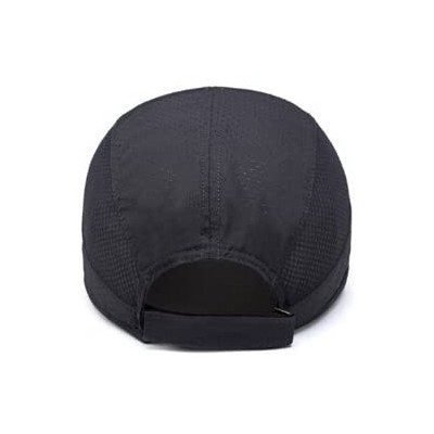 Baseball Caps Womens Mens Baseball Cap Quickly Dry Breathable Mesh Sun Hats Peaked Cap Adjustable Snapback - Black - CO184DW7...
