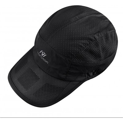 Baseball Caps Womens Mens Baseball Cap Quickly Dry Breathable Mesh Sun Hats Peaked Cap Adjustable Snapback - Black - CO184DW7...