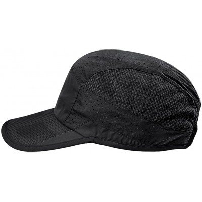 Baseball Caps Womens Mens Baseball Cap Quickly Dry Breathable Mesh Sun Hats Peaked Cap Adjustable Snapback - Black - CO184DW7...
