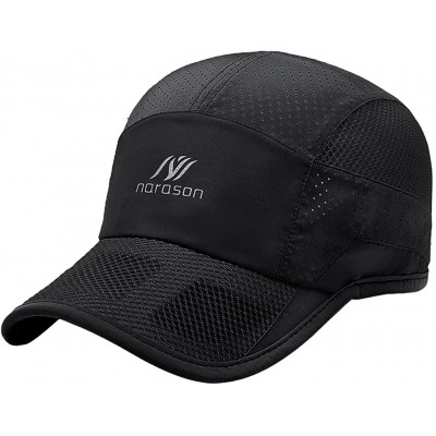 Baseball Caps Womens Mens Baseball Cap Quickly Dry Breathable Mesh Sun Hats Peaked Cap Adjustable Snapback - Black - CO184DW7...