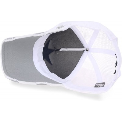 Baseball Caps Star Embroidery tri-Tone Trucker Hat Adjustable Cotton Baseball Cap - White Mesh_xl - CJ18QXZTZ89 $17.42