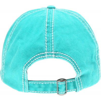 Baseball Caps Baseball Distressed Embroidered Adjustable - Dog Mom - Turquoise - CN18Y3DK0GL $13.12