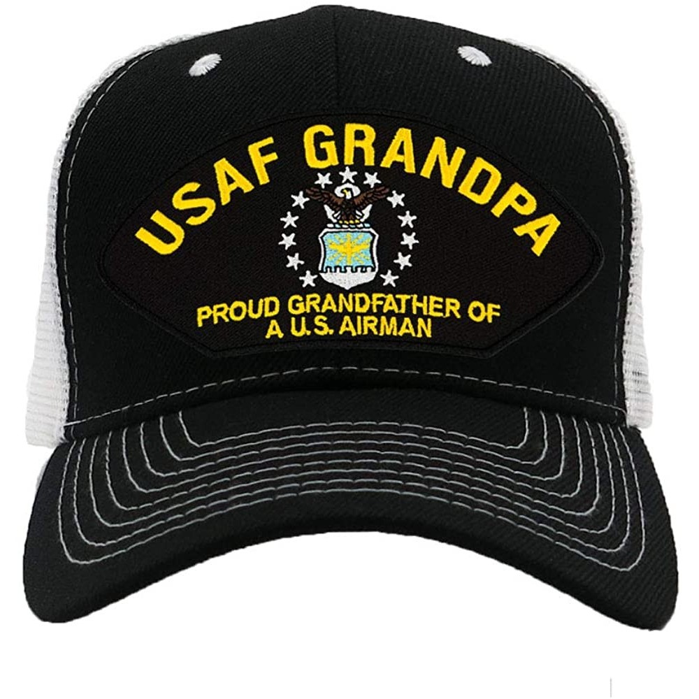 Baseball Caps Air Force Grandpa - Proud Grandfather of a US Airman Hat/Ballcap (Black) Adjustable One Size Fits Most - CP18KA...