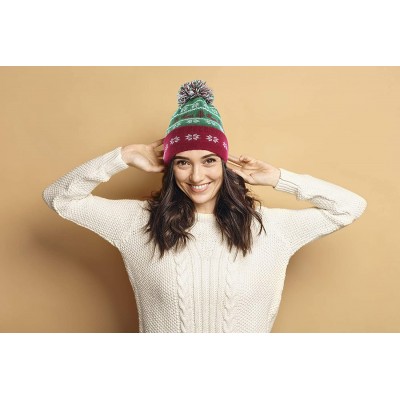 Skullies & Beanies Winter Hats for Men & Women - Christmas Ugly Sweater Red & Green Beanie Ski Hat - Green - CS18KM6TX3W $22.38