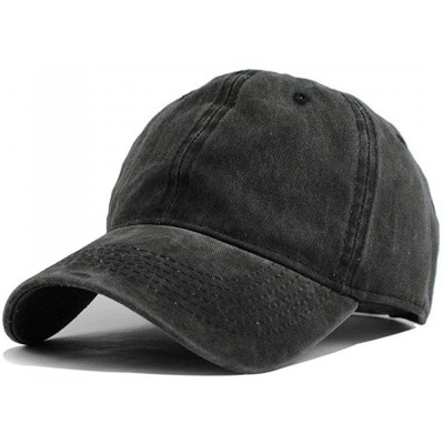 Baseball Caps A Girl Her Dog Her Classic Vintage Washed Denim Caps Baseball Hat Unisex - Deep Heather - CI18WZA5ZEM $12.11