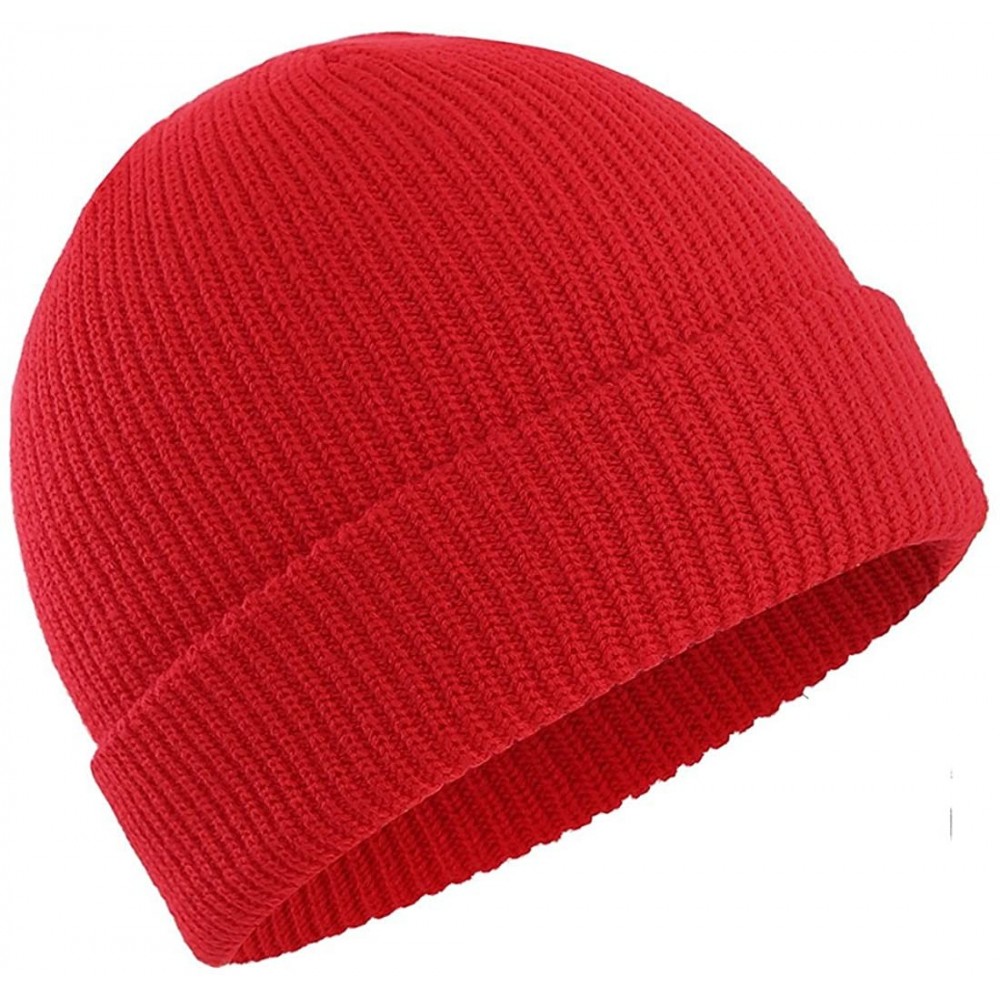 Skullies & Beanies Man's or Woman's Winter Warm Knitting Hats Unisex Beanie Cap Daily Beanie Hat - Red - CS1884T2D95 $11.68
