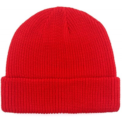 Skullies & Beanies Man's or Woman's Winter Warm Knitting Hats Unisex Beanie Cap Daily Beanie Hat - Red - CS1884T2D95 $11.68