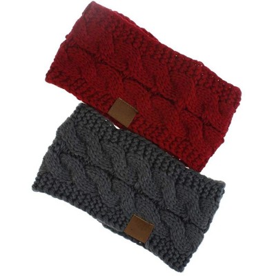 Headbands Soft Elastic Wool Knit Winter Headband Women Fashion Wide Stretch Hair Band Headwear - Dark Gray - CU1943E4SK9 $16.88