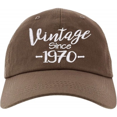 Baseball Caps Cap 50th Birthday Gift- Vintage Aged to be Perfected Since 1970 Baseball Hat - Brown - CO180GQDUDC $17.54