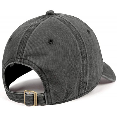 Baseball Caps Dad Hat Cotton Snapback Adjustable Denim Cap for Men Women - Black-56 - C718ULDRLW9 $19.48